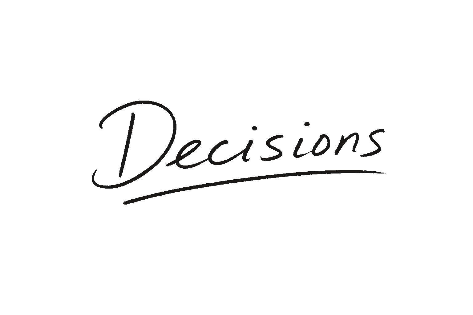 Handwritten planner entry reading Decisions
